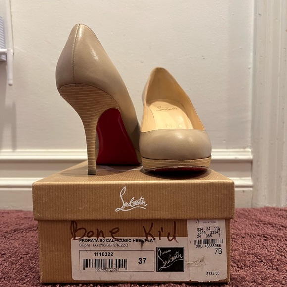 Christian Louboutin Prorata 90 calf heel tan leather - Picture 5 of 7